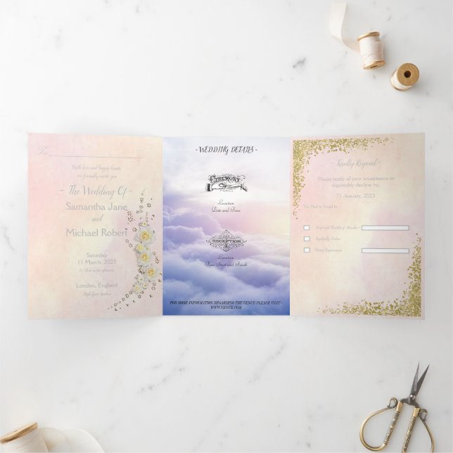 Pastel Dreamy Wedding Invitation (Inside)