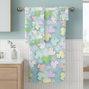 Pastel Ducks- Milky Bath  Towel Set