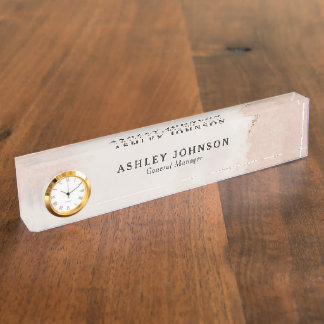 Pastel Dusty Pink & Gold Custom Desk Name Plate