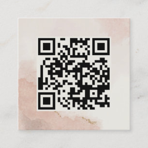 Pastel Dusty Pink QR Code Minimalist Chic Square Business Card