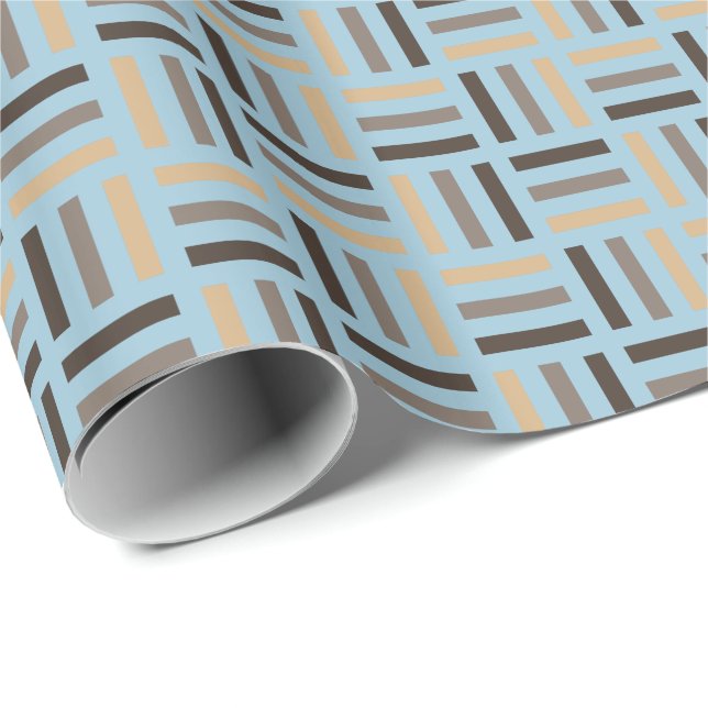 Pastel Earth Tones Modern Geometric Pattern Wrapping Paper (Roll Corner)