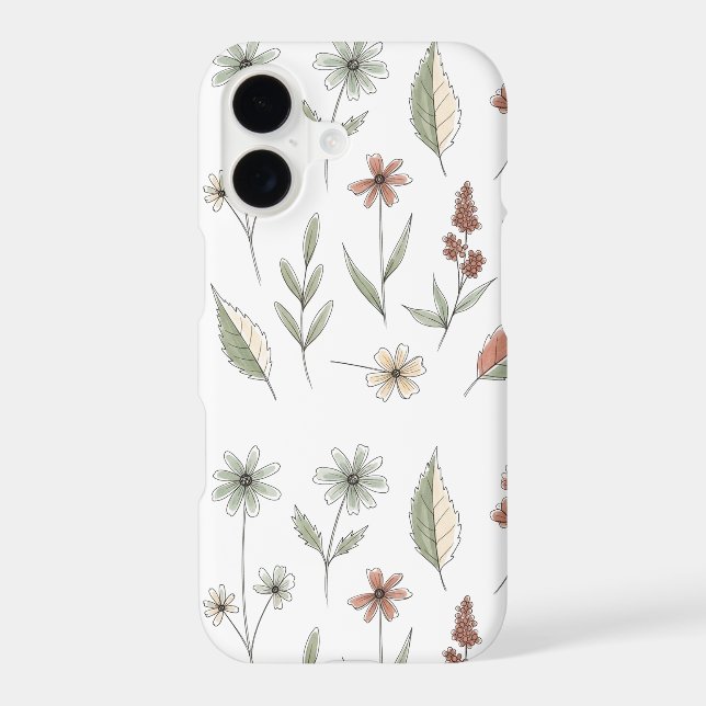 Pastel Earthy Wildflowers Phone Case (Back)