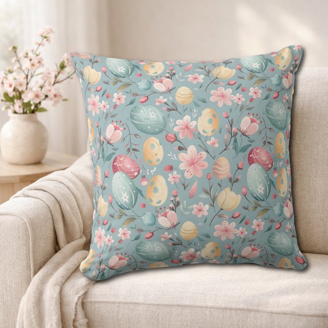 Pastel Easter Blooms Decorative Cushion (Creator Uploaded)