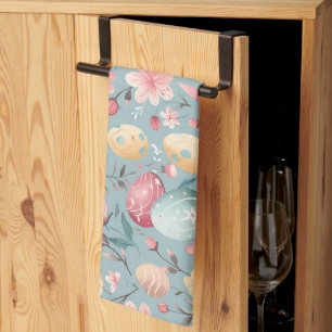 Pastel Easter Blooms Decorative Tea Towel