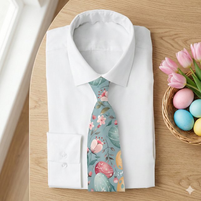 Pastel Easter Blooms Decorative Tie (Creator Uploaded)