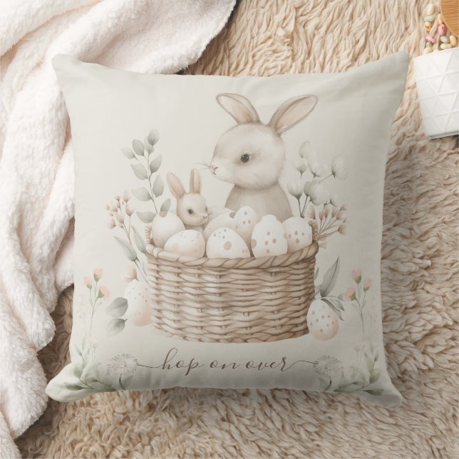 Pastel Easter Brunch & Egg Hunt Bunny Basket Eggs Cushion (Blanket)