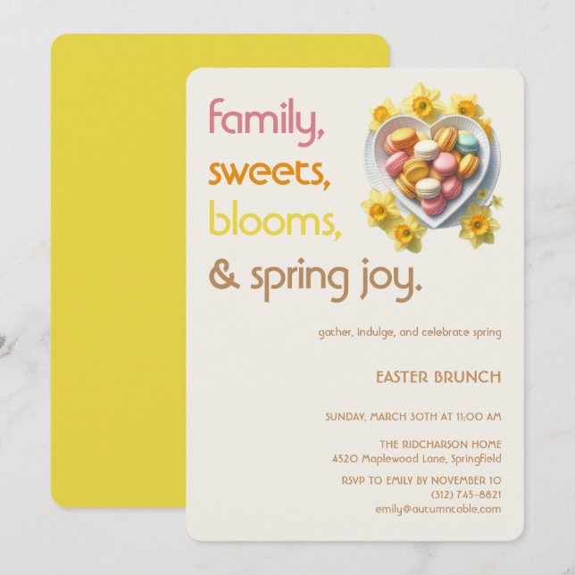 Pastel Easter Brunch Invitation | Spring Party (Front/Back)