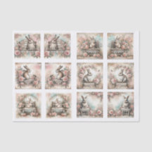 Pastel Easter Bunnies for Shells  Decoupage