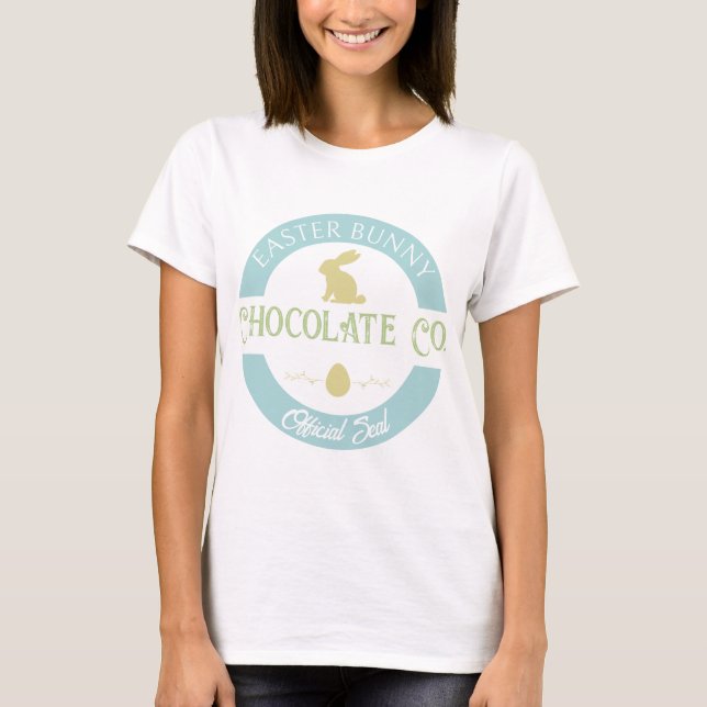 Pastel Easter Bunny Chocolate Company T-Shirt (Front)