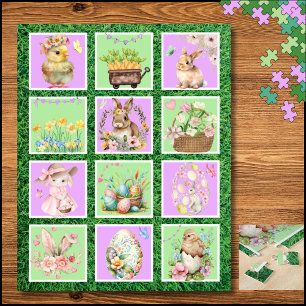 Pastel Easter Bunny Colour Block Puzzle
