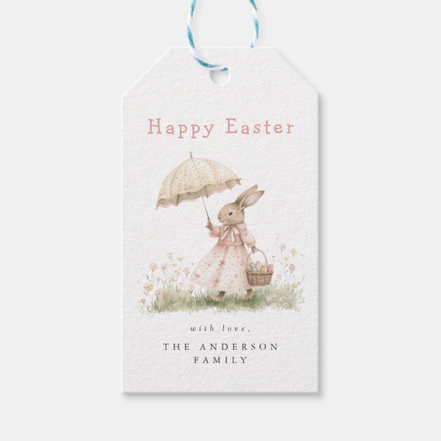 Pastel Easter Bunny Gift Tags (Front)