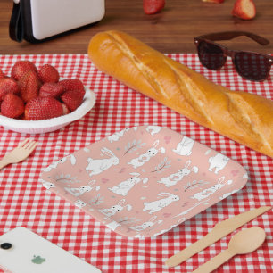 Pastel Easter Bunny Party Plate