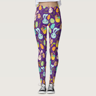 Pastel Easter Bunny Pattern Leggings