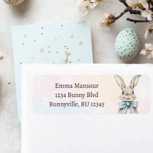 Pastel Easter Bunny Return Address