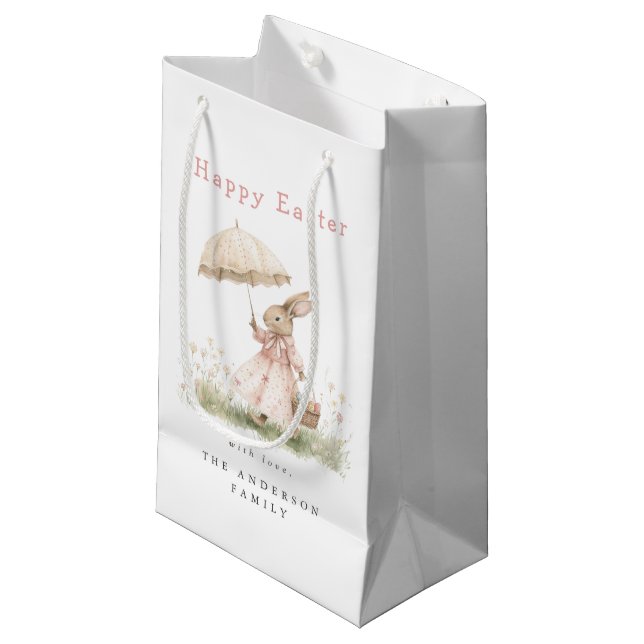 Pastel Easter Bunny Small Gift Bag (Front Angled)