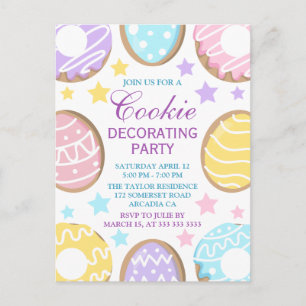 Pastel Easter Cookie Decorating Design Postcard