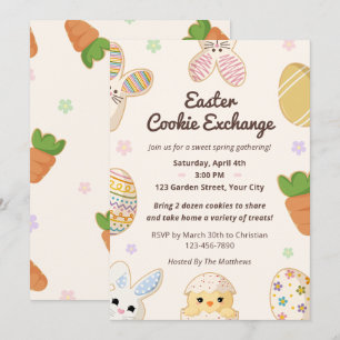 Pastel Easter Cookie Exchange Floral Sweet Spring Invitation