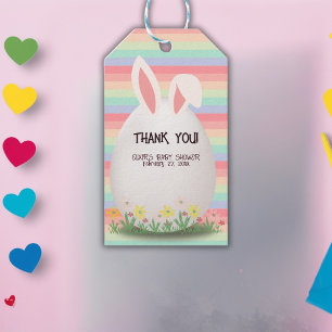 Pastel Easter Egg Bunny Baby Shower Gift Tags