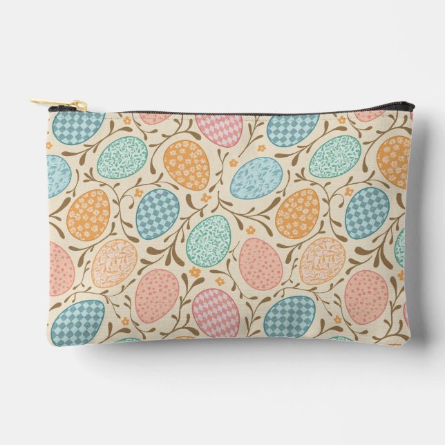 Pastel Easter Egg Pattern Accessory Pouch (Front)