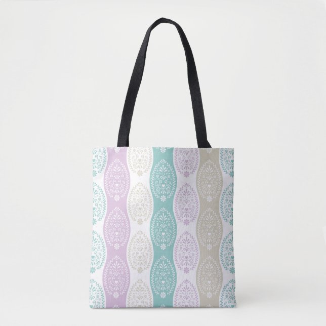 Pastel Easter Egg Pattern – Spring Holiday Design Tote Bag (Front)