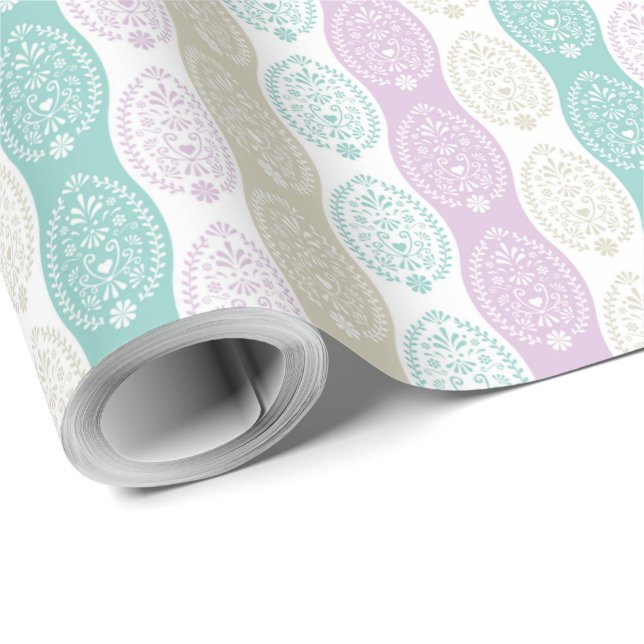 Pastel Easter Egg Pattern – Spring Holiday Design Wrapping Paper (Roll Corner)