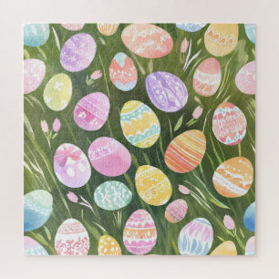 Pastel Easter Eggs   Beautiful Spring Watercolor Jigsaw Puzzle