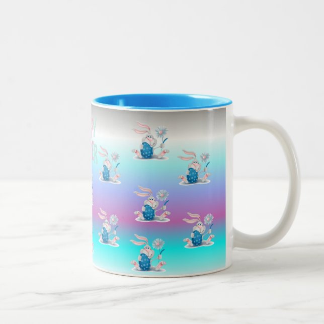 Pastel Easter Eggs & Bunny Mug (Right)