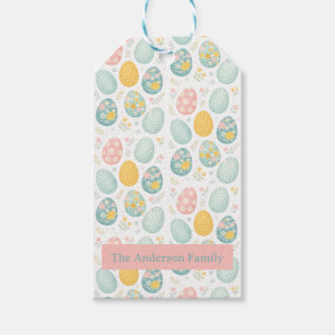 Pastel Easter Eggs Floral Pattern - Cute Spring Gift Tags