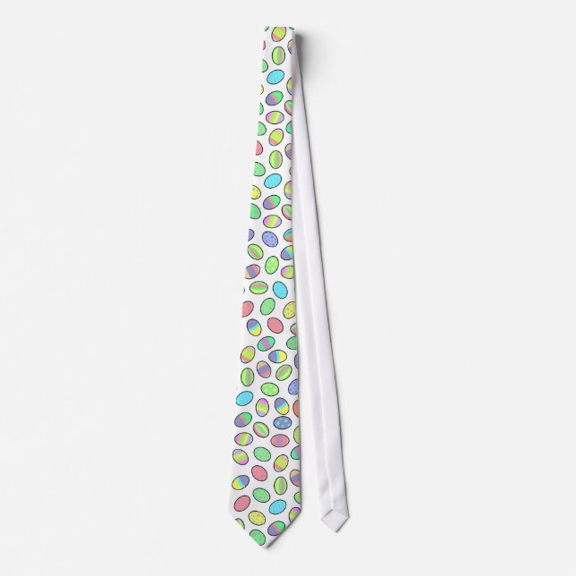 Pastel Easter Eggs Print Tie (Front)