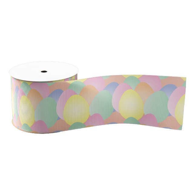 Pastel Easter eggs ribbon Grosgrain Ribbon (Spool)