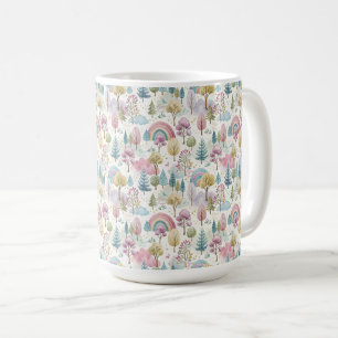 Pastel Easter Forest Pattern  Coffee Mug