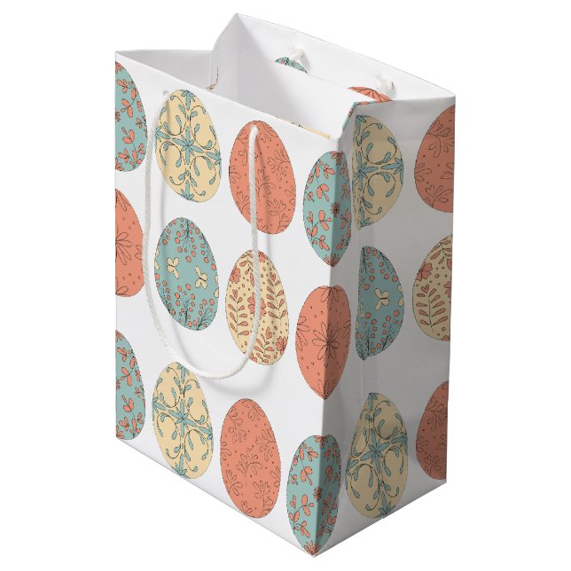 Pastel Easter Gift Bag with Floral Egg Pattern – S (Back Angled)