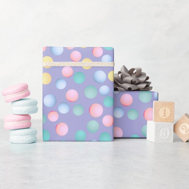 Pastel Easter Polka Dots ID638 Wrapping Paper (Baby Shower)