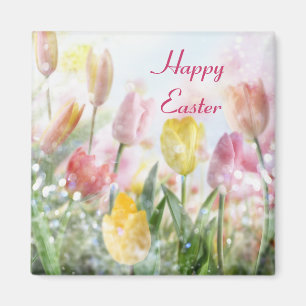 Pastel Easter Tulips Magnet