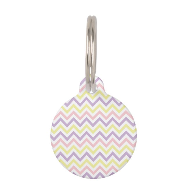 Pastel Easter Zig Zags Pattern Pet Tag (Front)