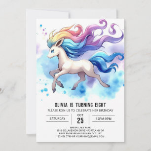  Pastel Editable Horse Birthday Invitation