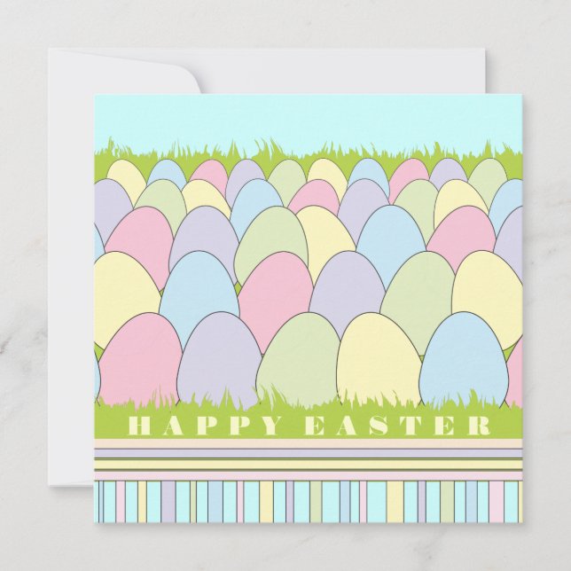 Pastel Eggs Easter Invitation (Front)