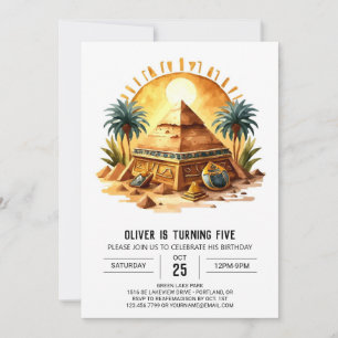 Pastel Egyptian Online Pyramids Birthday Invitation