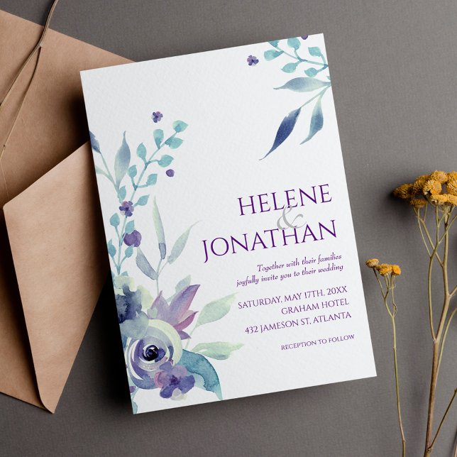 Pastel Elegant Floral Modern Boho Wedding Invitation (Creator Uploaded)