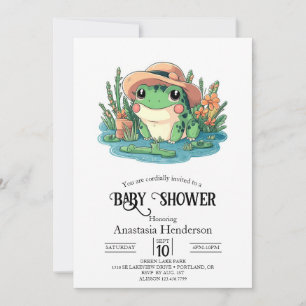 Pastel Elegant Frog Baby Shower Invitation