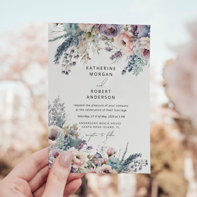 Pastel Elegant Garden Floral Wedding Invitation (Creator Uploaded)