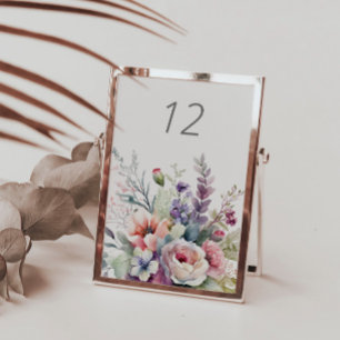 Pastel Elegant Garden Wedding Table Card