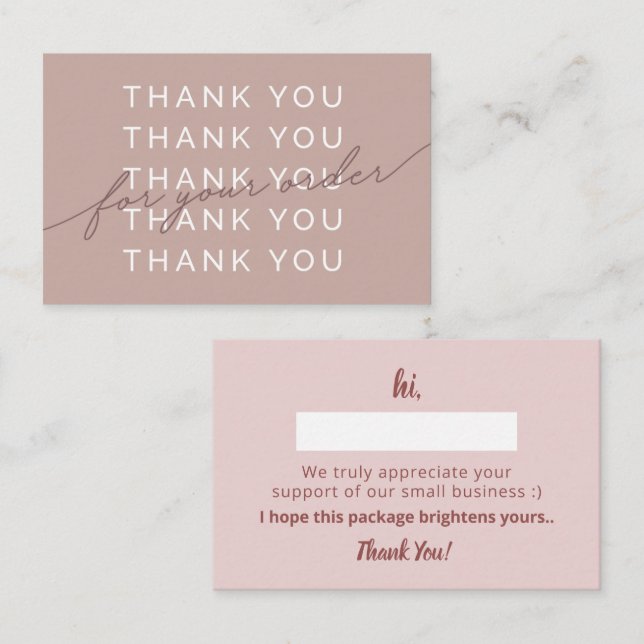 Pastel Elegant & Minimalist Modern Thank You Card (Front/Back)