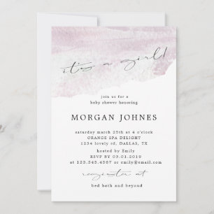pastel elegant script it's a girl Baby Shower