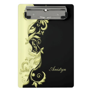Pastel Elegant Yellow Ornate Design Mini Clipboard