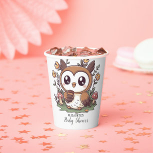  Pastel Enchanted Owl Baby Shower Paper Cups