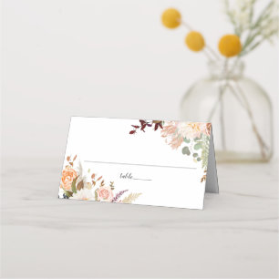 Pastel Eucalyptus Botanical Script Wedding Table Place Card