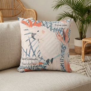 Pastel Exotic Parrot Decorative Trendy Jungle Cushion