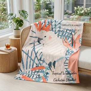 Pastel Exotic Parrot Fleece Blanket, Blanket