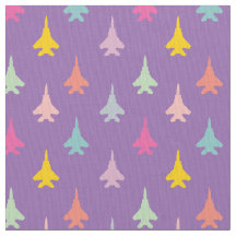 Pastel F-15 Eagle Fighter Jet Pattern on Purple
